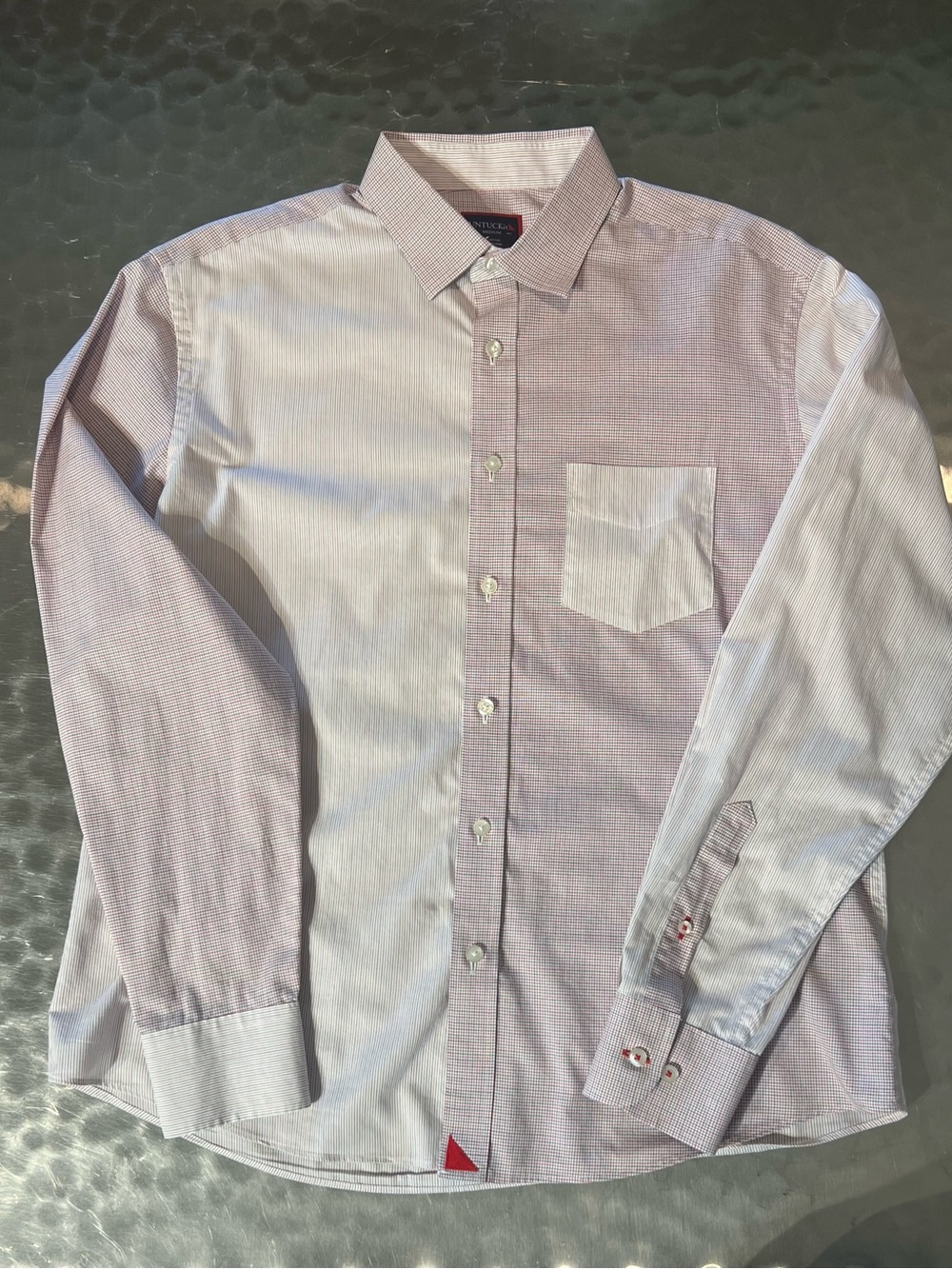 UNTUCKit Maroon & White Micro-Gingham Button Down Shirt - Men’s Medium